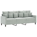 sofasæt 4 dele med hynder velour lysegrå