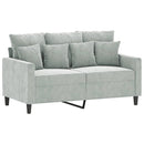 sofasæt 4 dele med hynder velour lysegrå