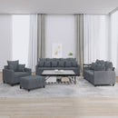 sofasæt 4 dele med hynder velour mørkegrå