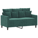 sofasæt 4 dele med hynder velour mørkegrøn