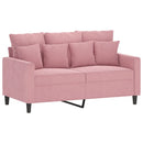 sofasæt 4 dele med hynder velour lyserød