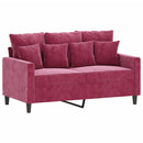 sofasæt 4 dele med hynder velour vinrød