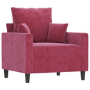 sofasæt 4 dele med hynder velour vinrød