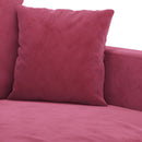 sofasæt 4 dele med hynder velour vinrød