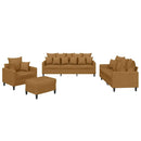 sofasæt 4 dele med hynder velour brun