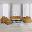 sofasæt 4 dele med hynder velour brun