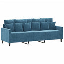 sofasæt 4 dele med hynder velour blå