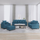 sofasæt 4 dele med hynder velour blå