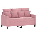 sofasæt 2 dele med hynder velour lyserød