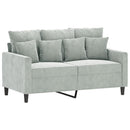 sofasæt 3 dele med hynder velour lysegrå