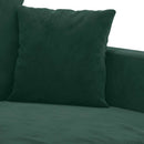 sofasæt 3 dele med hynder velour mørkegrøn