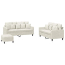sofasæt 3 dele med hynder velour cremefarvet