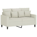 sofasæt 3 dele med hynder velour cremefarvet