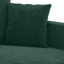 sofasæt 2 dele med hynder velour mørkegrøn