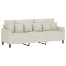 sofasæt 2 dele med hynder velour cremefarvet