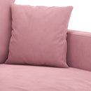 sofasæt 3 dele med hynder velour lyserød