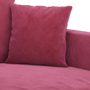 sofasæt 2 dele med hynder velour vinrød