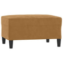 sofasæt 3 dele med hynder velour brun