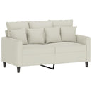 sofasæt 3 dele med hynder velour cremefarvet
