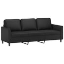 sofasæt 4 dele med hynder kunstlæder sort