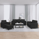 sofasæt 4 dele med hynder kunstlæder sort