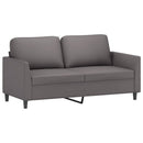 sofasæt 2 dele med hynder kunstlæder grå