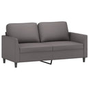 sofasæt 3 dele med hynder kunstlæder grå