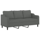 sofasæt 4 dele med puder stof mørkegrå