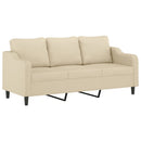 sofasæt 4 dele med puder stof cremefarvet