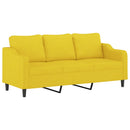 sofasæt 4 dele med puder stof lysegul