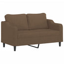 sofasæt 3 dele med hynder stof brun