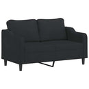 sofasæt 3 dele med hynder stof sort