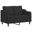 sofasæt 2 dele med puder stof sort