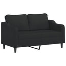 sofasæt 2 dele med puder stof sort