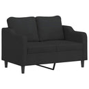 sofasæt 3 dele med puder stof sort