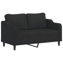 sofasæt 3 dele med puder stof sort