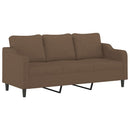 sofasæt 3 dele med puder stof brun