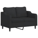 sofasæt 3 dele med puder stof sort