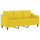 sofasæt 3 dele med puder stof lysegul