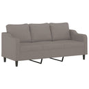 sofasæt 3 dele med puder stof gråbrun