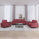 sofasæt 3 dele stof vinrød