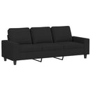 sofasæt 4 dele stof sort