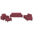 sofasæt 4 dele stof vinrød