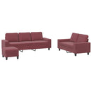 sofasæt 3 dele stof vinrød