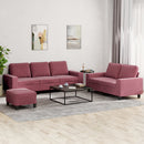 sofasæt 3 dele stof vinrød