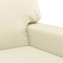 sofasæt 2 dele med puder kunstlæder cremefarvet