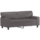 sofasæt 2 dele med puder kunstlæder grå