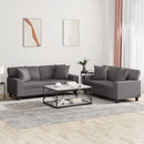 sofasæt 2 dele med puder kunstlæder grå