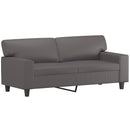 sofasæt 3 dele med puder kunstlæder grå