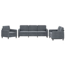 sofasæt 3 dele velour mørkegrå